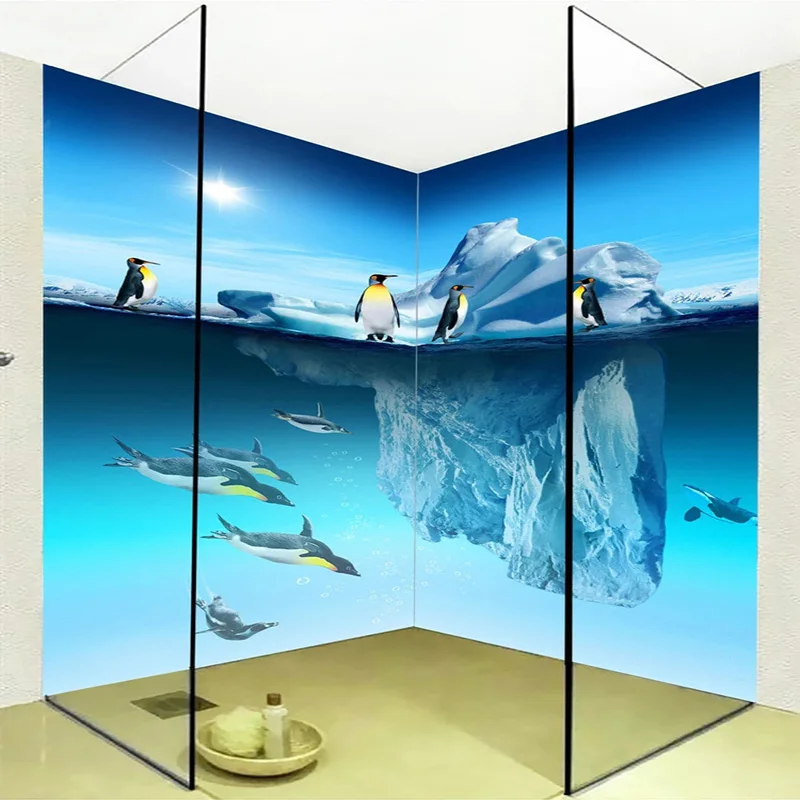Photo Wallpaper Stereo Penguin Iceberg Undersea World Murals Photo Wallpaper Stereo Penguin