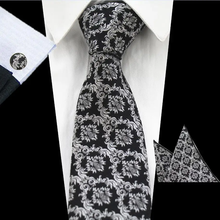 RBOCOTT новые мужские 8 см классические галстуки новинка геометрический Шелковый галстук, носовой платок, запонки галстук с рисунком «Шотландка» Наборы для мужчин деловые Свадебные вечеринки - Цвет: 71