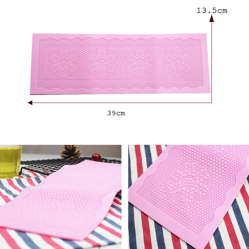 

Flower Pattern Silicone Lace Mold Baking Mat DIY Sugar Fondant Moulds Wedding Cake Decorating Tool Bake Emboss Mats Mould Craft