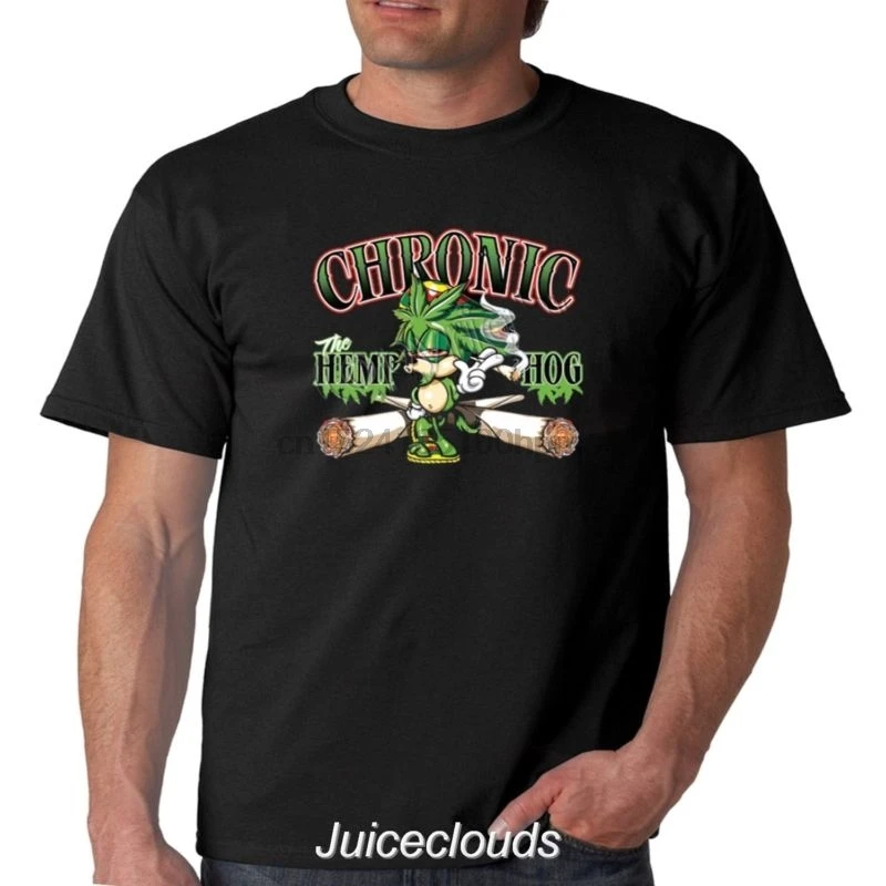 Funny Weed Smoking T Shirt Chronic The Hemp Hog Mens Tee NEW Tshirtin