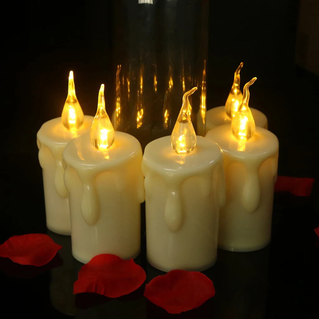 

Baoblaze Safe Flameless LED Tealight Votive Candle Pillar Candle for Wedding Birthday Anniversary Party Decor