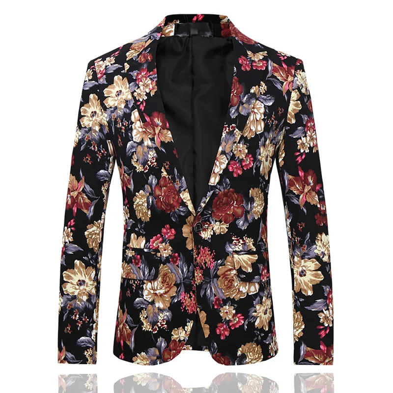 YUNCLOS New Men Suit 2 Pieces Floral Latest Coat Pant Designs Holiday Party Dress Stage Perform Suits Best Men's Blazer 6XL