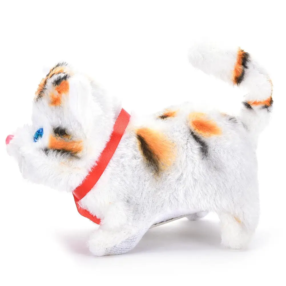 Electric Cat Toy Cute Sound Walking Plush Electronic Pets Children Kids