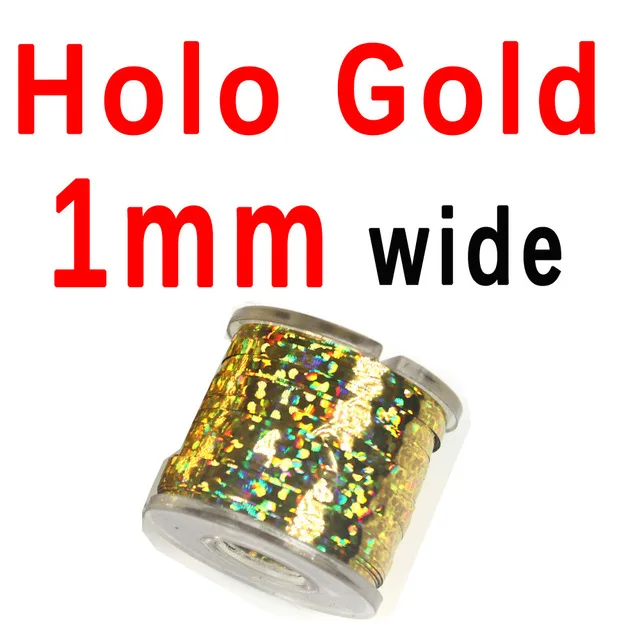 Wifreo 1 Катушка Fly Flash связывающий материал Рыболовная Приманка с блеском Блестящий золотистый Серебристый серебристый розовый блестящий материал - Цвет: 1mm Holo Gold