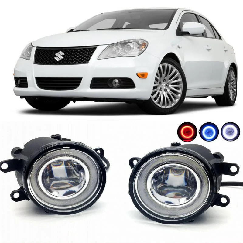 

2 in 1 LED Angel Eyes DRL 3 Colors Daytime Running Lights Cut-Line Lens Fog Lamp for Suzuki Kizashi 2010 2011 2012 2013 2014