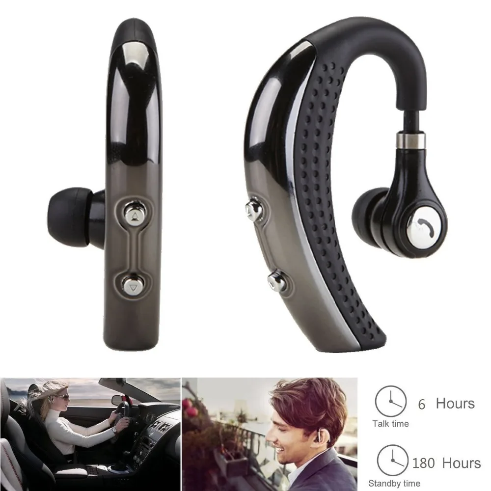 Bluetooth Headset V4.0 Nirkabel Telinga Hook Earphone dengan Mic