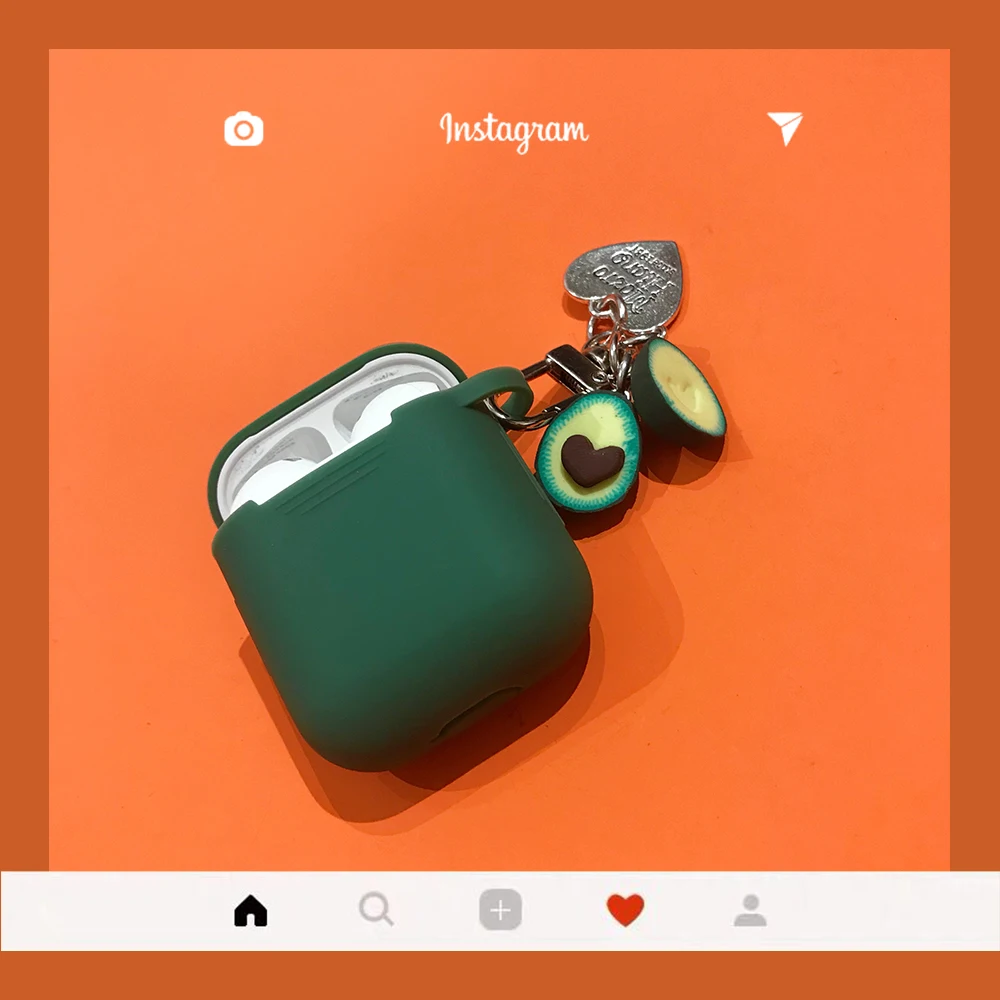 

Avocado pendant earphone case for apple airpod airpod 2 cute shockproof Wireless bluetooth headset case