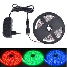 Smd 2835 rgb led 스트립 방수 dc 12 v 5 m 300led rgbw rgbww led 스트립 유연한 2a 전원 어댑터(China)