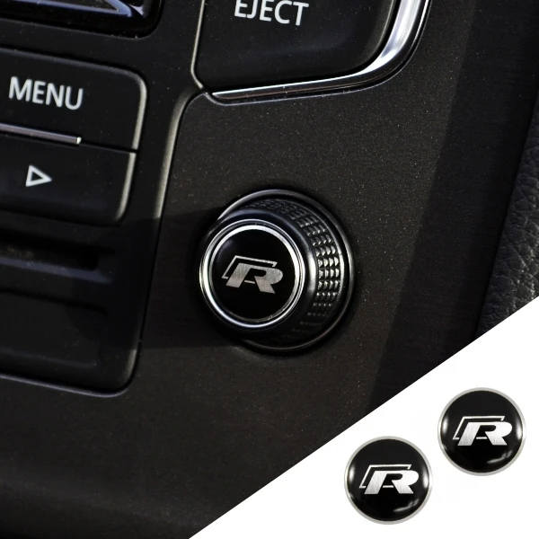 

2PCS Radio button Switch protection aluminum Sticker emblem FIT MK7 GOLF 7 R