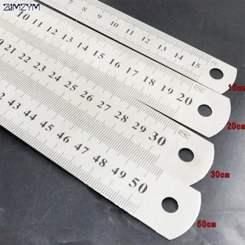 15/20/30/50cm 6/8/12/15 inch Metric Rule Stainless Steel Ruler Metal Straight Ruler Precision Double Sided Ruler stainless metal ruler practical metric and inches measurement double sided thick precision calibration 15 20cm ruler