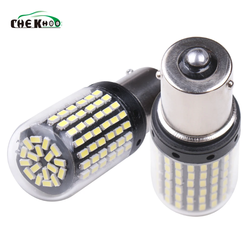 1 шт. светодиодный светильник T20 7440 W21W 3014 144smd CanBus без ошибок 1156 BA15S P21W для