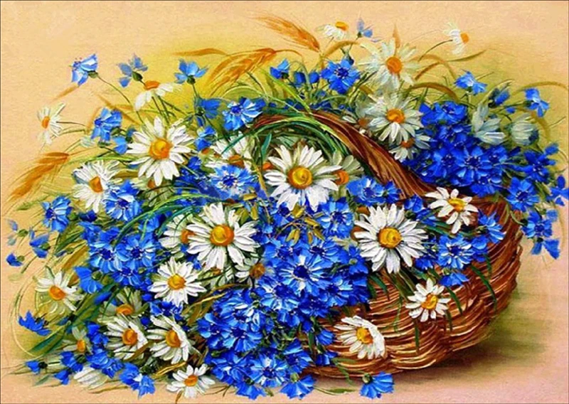 

40*30cm New Arrival daisy 5D Diamonds Embroidery Diamond Mosaic Round Diamond Painting Cross Stitch Kits Home Decoration
