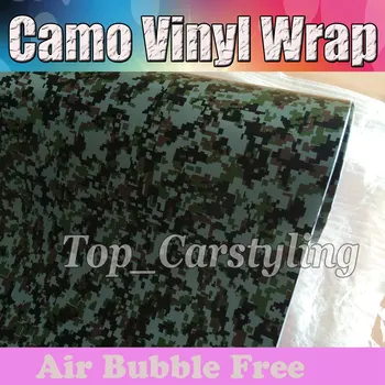

Digital Army Military Camo Camouflage Woodland Vinyls Motorcycle Car Stickers Wrap Graphic Decal Sheet 1.52x30m/roll 5xft