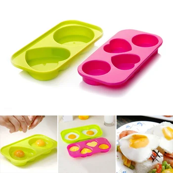

2pcs Lovely Egg Bites Molds Non-toxic Odorless Microwave Oven Egg Steamer Home Kitchen HY99