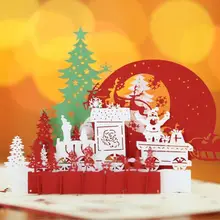 10 шт. 3D стерео поздравительная открытка Рождественская открытка поздравительная открытка на заказ