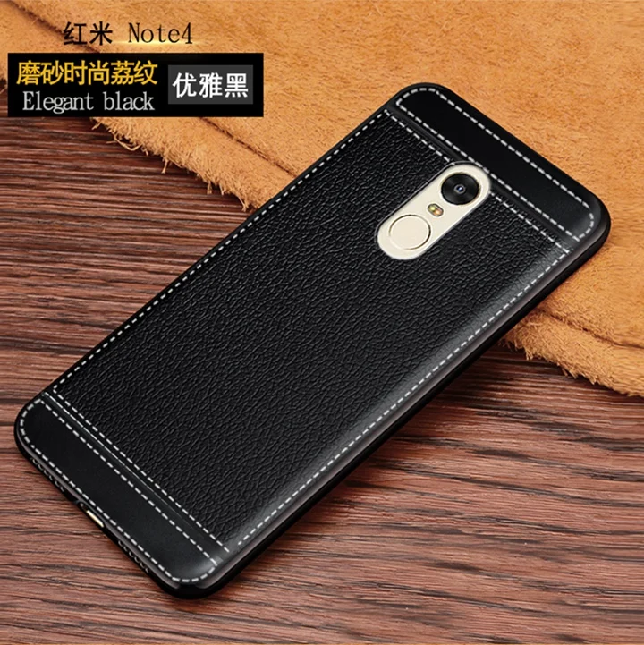 

For Redmi Note 4 Case on Xiaomi Redmi Note 4 Cover Leather Texture Matte Soft TPU Phone Cases For etui Redmi Note 4 Note4 Fundas