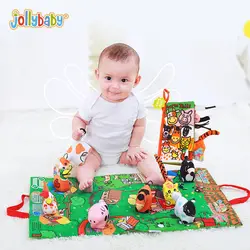 JOLLYBABY для 3D Сцены ферма кукла ткань книги с Play Коврики детские погремушки раннего развития образования история книги