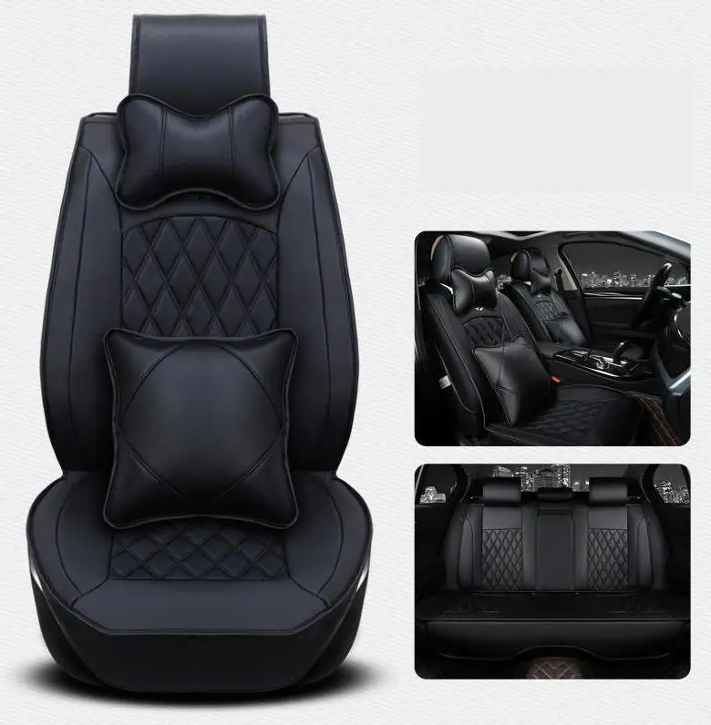 new 6D Styling Car Seat Cover For Hyundai i30 ix35 ix25 Elantra Santa Fe Sonata Tucson Solaris Veloster Accent - Название цвета: black luxury