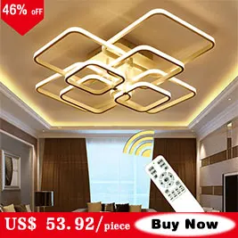Управление приложением Алюминиевые Современные светодиодные потолочные светильники для гостиной спальни AC85-265V Белый Черный потолочный светильник светильники потолочный светильник