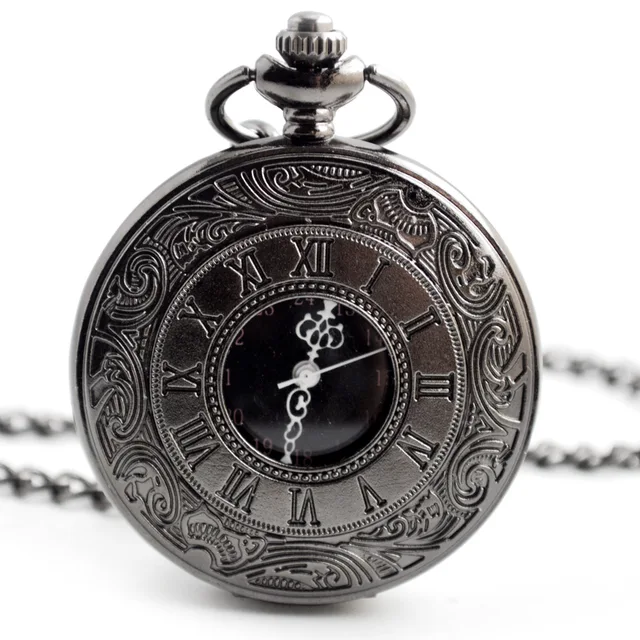 Quartz Pocket Watch Vintage Roman Numerals Clock Men Women's Necklace Chain Pend Quartz Pocket Watch Vintage Roman Numerals Clock Men Women's Necklace Chain Pend
