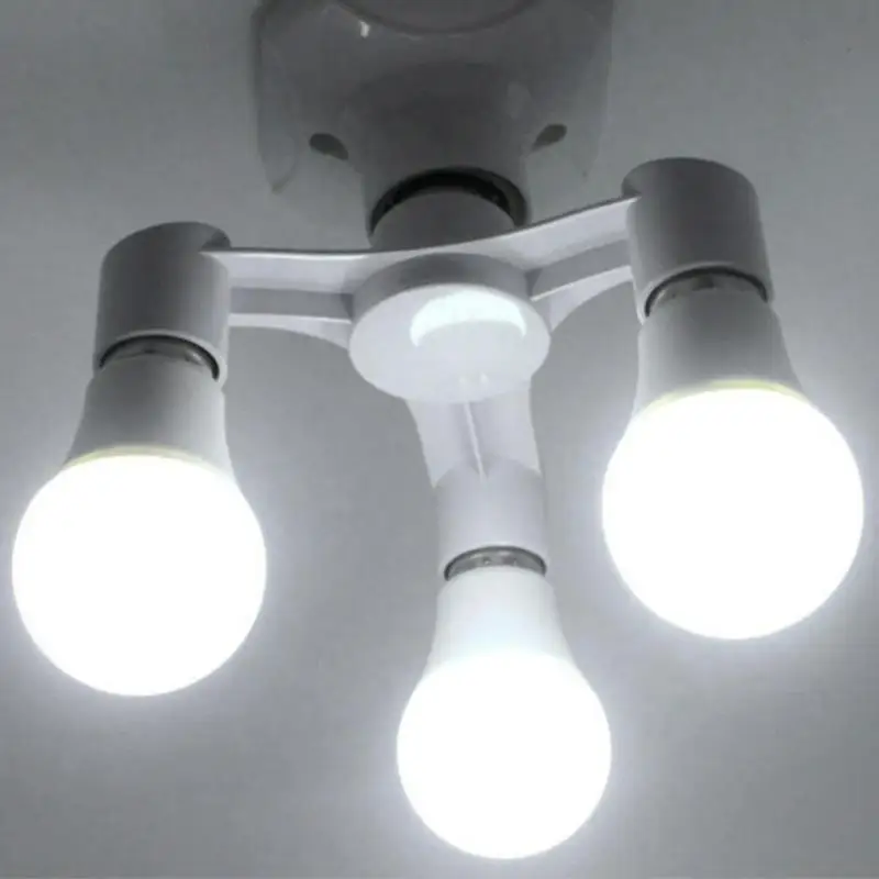 E27 для E27 светодиодный лампа держатель 3 в 1/4 в 1/5 в 1 E27 База гнездо Splitter светодиодный свет лампы адаптер держатели ламповый патрон 3 вида стилей