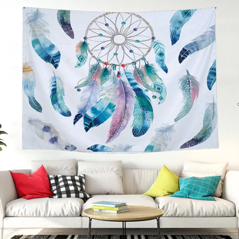 Bohemian Feather Tapestry Boho Home Decor Tapestry Wall ...