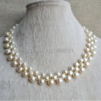 

Wholesale Pearl Jewelry - White Color 6-8mm 16-17 Inches Genuine Freshwater Pearl Necklace - Handmade Lady's Jewelry.