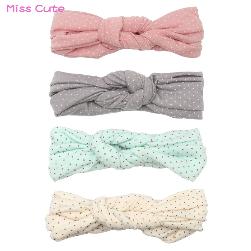 

Baby Turban Litter Dot Headband For Girls Cotton Knotted Head Wrap Spandex Elastic Headband Baby Hair Band Headwear