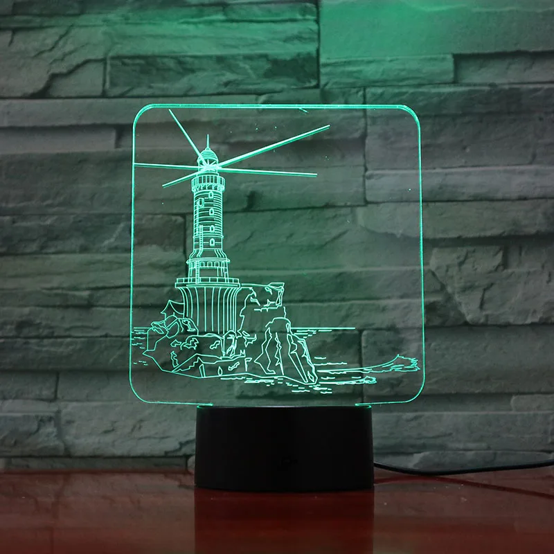 

Usb 3d Led Night Light Lighthouse Atmosphere Lamp Decoration Kids Baby Gift Beacon Famous Buildings Table Lamp Bedside Pharos