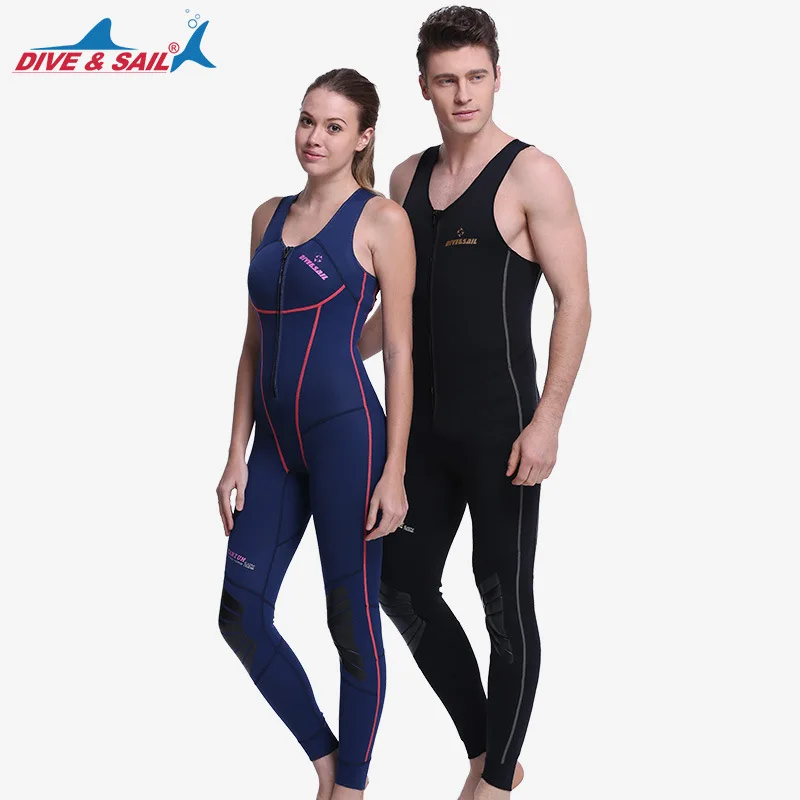 

Diving suit 1MM Neoprene SCR One-piece No sleeved Diving Wetsuit For Men Women anti cold warm skin diving suit