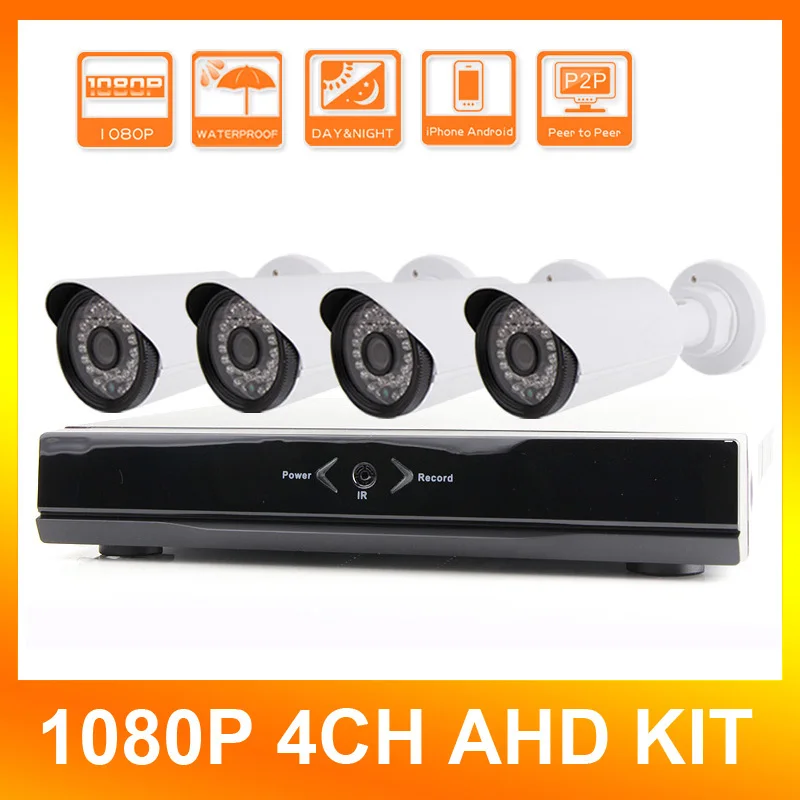 

CCTV Surveillance Kit 4 Channel 4CH 2MP Bullet AHD DVR System 1080P 720P KIT With 4x2MP IR Outdoor/indoor Security AHD Camera