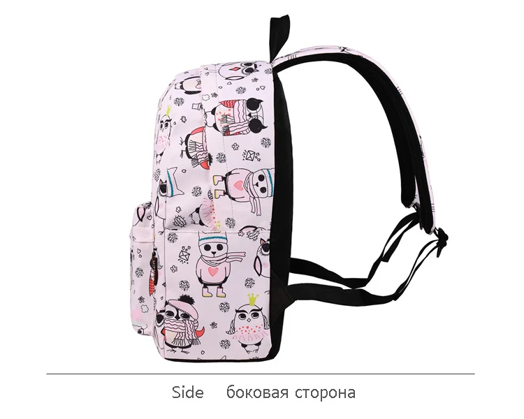 WINNER High Quality Cute Owl Printed Backpack For Teenager Girls Cartoon School Bags Women Canvas Travel Backpacks Mochila (6)