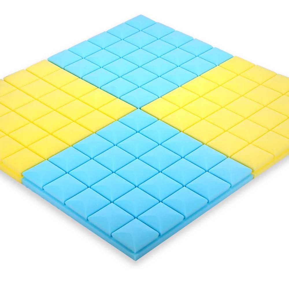 

ISHOWTIENDA 1PC 25x25x5cm 3D Acoustic Foam Panel Sound Stop Absorption Sponge Studio KTV Soundproof Wall Stickers