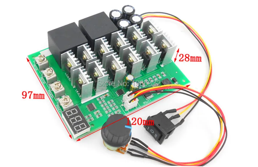 WS16 DC 10-55 в 12 В 24 в 36 в 48 в 55 в 100А регулятор скорости двигателя ler PWM HHO RC переключатель обратного управления со светодиодный дисплеем