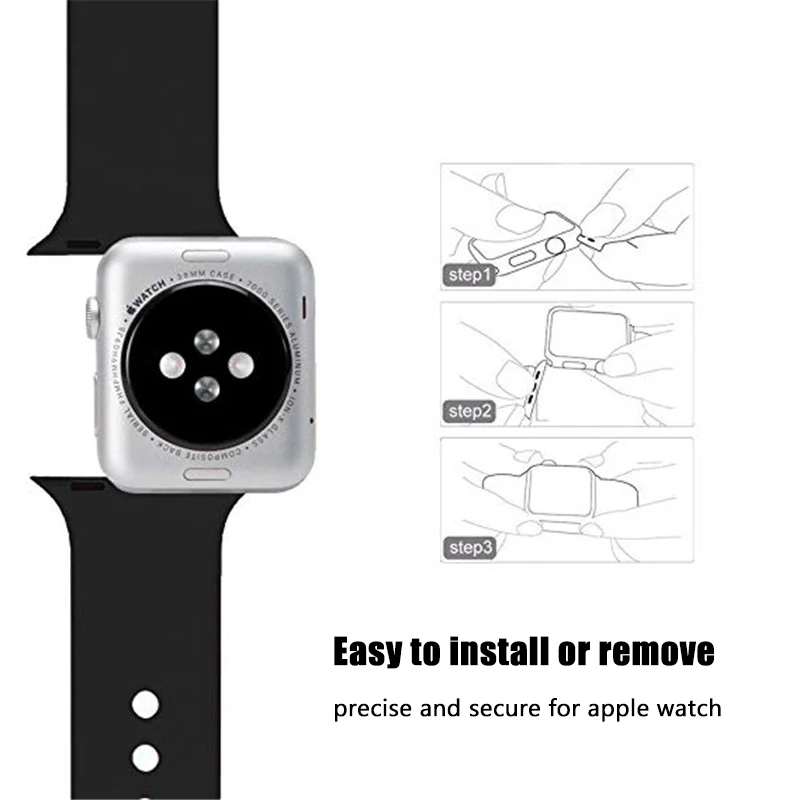 Soft Silicone Replacement Sport Band Bracelet Strap For Apple Watch band 42/38mm compatible for iWatch series 4/3/2/1 44/40mm Soft Silicone Replacement Sport Band Bracelet Strap For Apple Watch band 42/38mm compatible for iWatch series 4/3/2/1 44/40mm