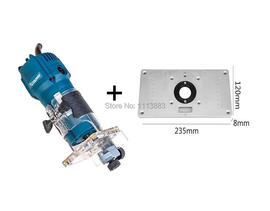 

Insert Plate + Palm Router Trimmer 520W, 1/4" Collet
