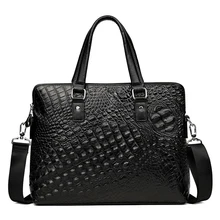 Для мужчин крокодил узор Портфели сумка из телячьей кожи деловая сумка для мужчин сумка Для мужчин ноутбука модные сумки Сумка