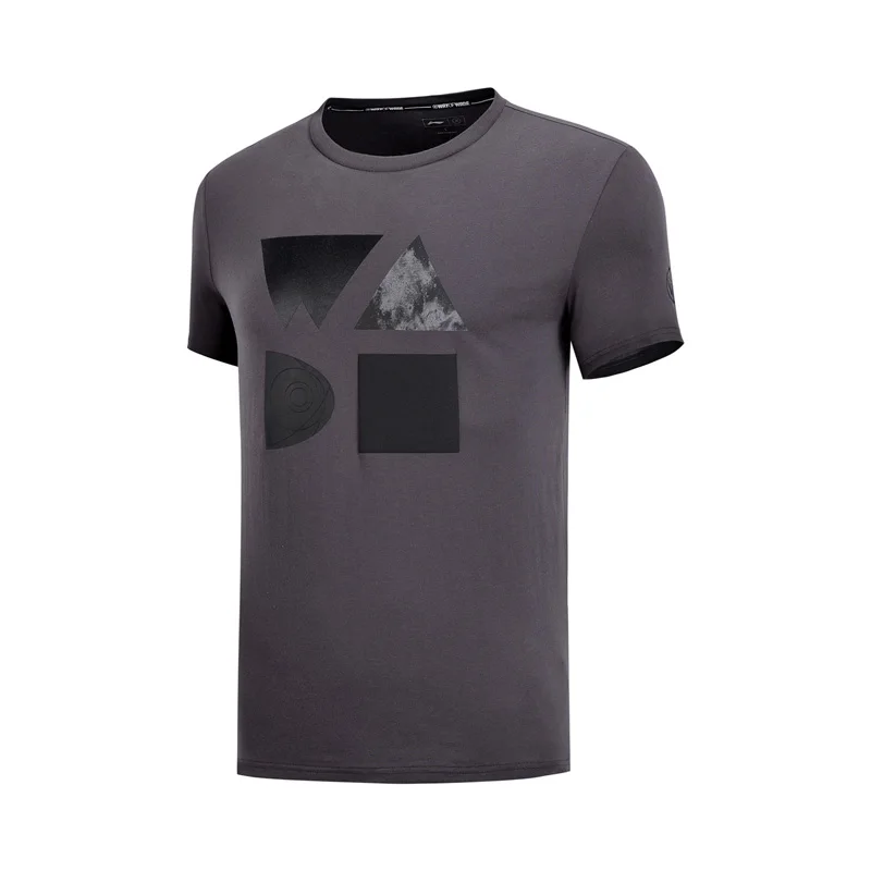 Clearance) Li-Ning Men Wade Series T-Shirt Breathable Cotton Regular Fit Jerseys LiNing Sports T-shirt AHSN061 MTS2765 - Цвет: AHSN061-3H