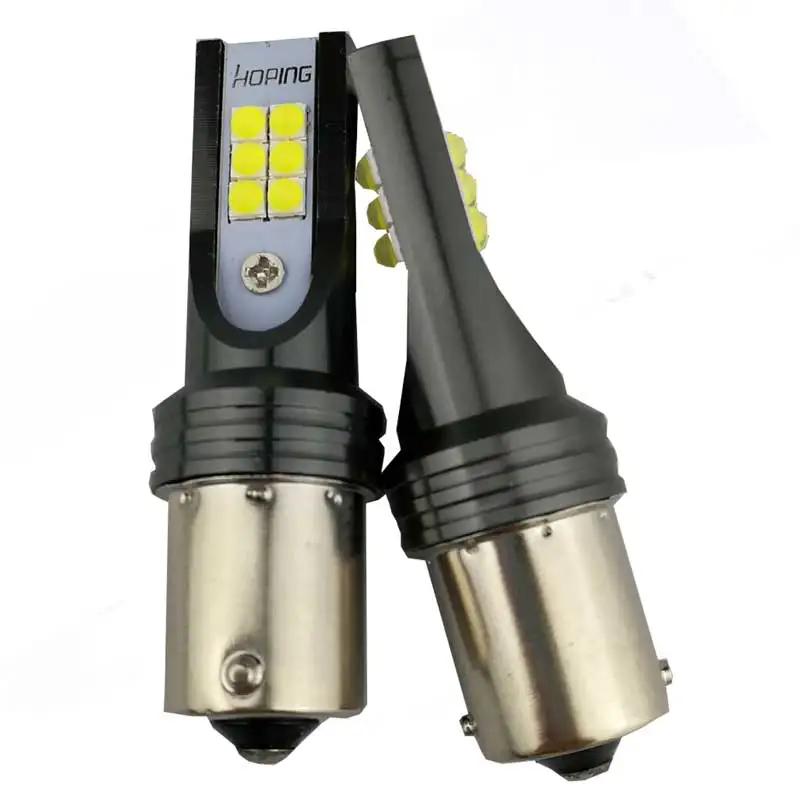 Надеюсь 2X Автомобильный светодиодный 1156 BAU15S BA15S указатель поворота 12smd белый