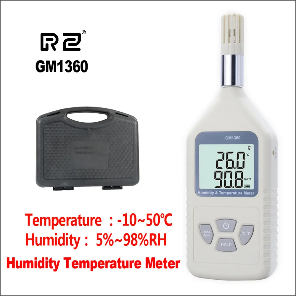 

RZ Thermometer Hygrometer Humidity Meter Electronic Dgital Outdoor Thermometer With Remote Sensor GM1360A Temperature Tester