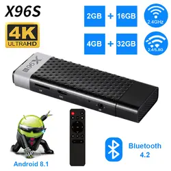 X96S Mini PC Android 8,1 ТВ Box Amlogic S905Y2 DDR4 4 Гб Оперативная память 32 ГБ Встроенная память ТВ Stick 5G Wi-Fi Bluetooth 4,2 4 K HD Smart Media Player