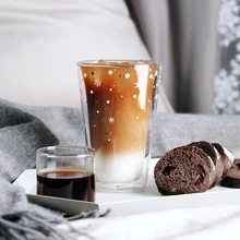 Стекло с двойной изоляцией анти-скальдинг чай термоустойчивая чашка картина подарок тепла молока сок чашки