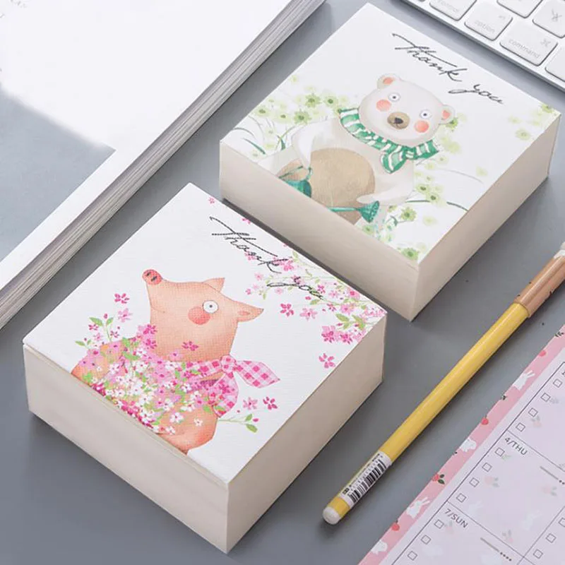 

1 Pcs Cartoon Bear Fox Pig Memo Pad Kawaii Notes Paper Practical Notepad Kawaii Stationery Pepalaria Office School Supplies