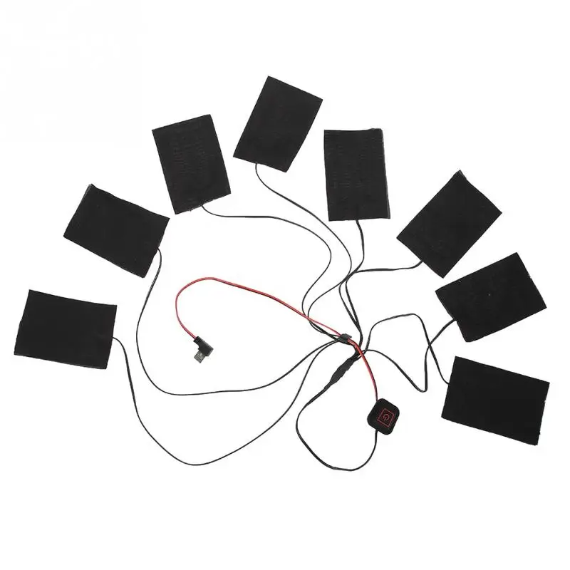 Электрические нагревательные колодки тепловая одежда грелка с подогревом жилет куртка Мобильная грелка переключатель передач для DIY Подогрев одежды грелка - Цвет: 8-in-1