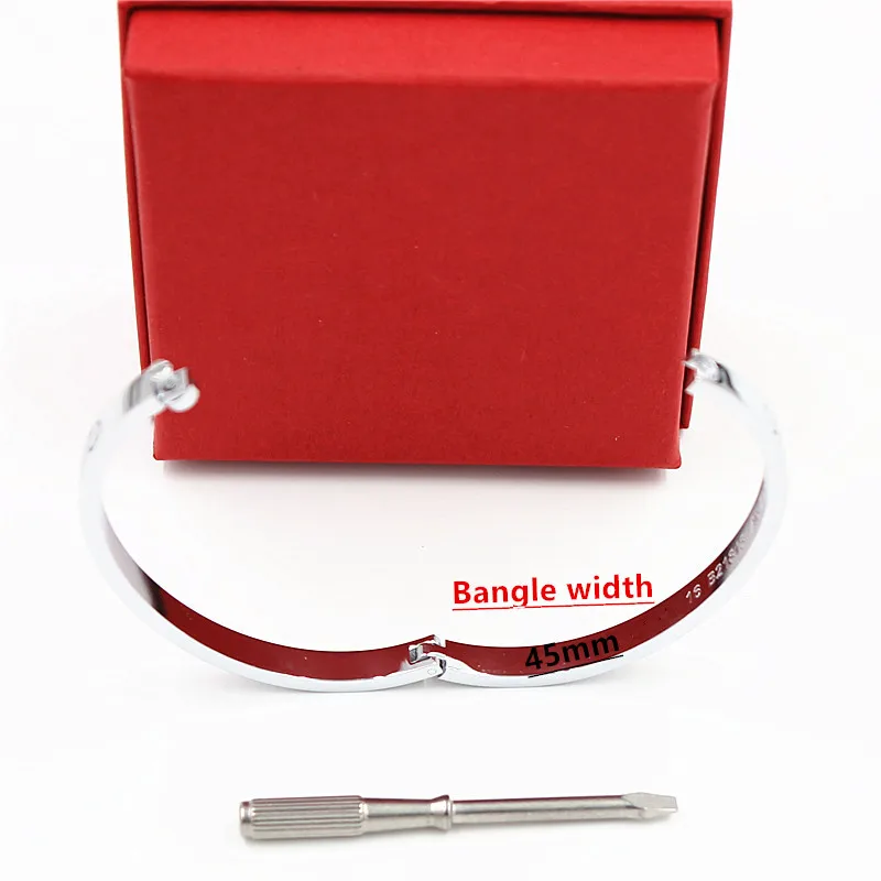 

Top Quality Brand Carter Bangles With Screw 45mm Lady Lovers Bangles Stainless Steel Bracelet&Bangles Jewelry XP011