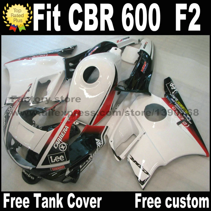 

Plastic fit for HONDA CBR 600 F2 fairing kit 1991 1992 1993 1994 fairings red black white CBR600 91 92 93 94 AS7