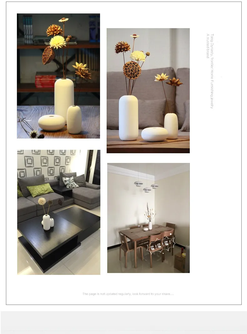 Скандинавская классическая белая художественная керамическая ваза для цветов, столовая, креативное украшение, фарфоровые вазы