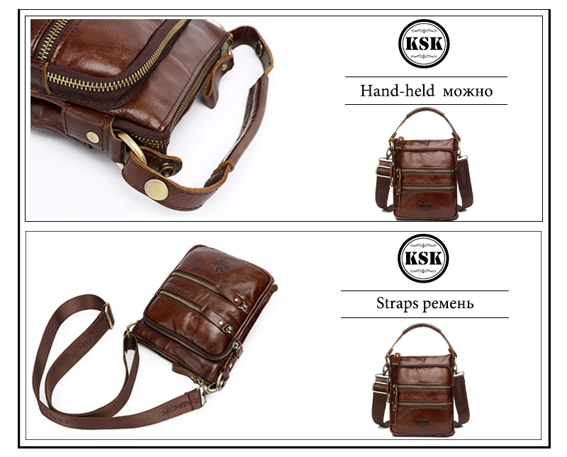 Men Genuine Leather Bag Messenger Bag Shoulder Bags For Men Luxury Handbag Crossbody Bags Vintage Flap Leather Handbag KSK