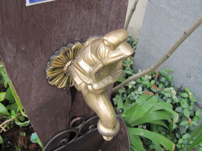 Наружный садовый смеситель в форме животного кран с античная латунь лягушка кран для мытья швабры/сад полив смеситель в форме животных