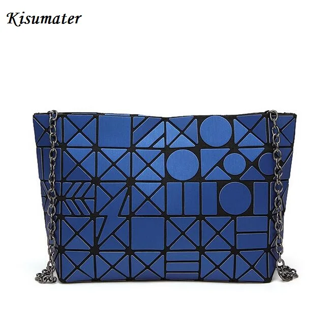 

2017 New Matt Color Bag Geometry Folding Handbag Women Casual clutch chain shoulder bag Vintage Free Shipping logo inside